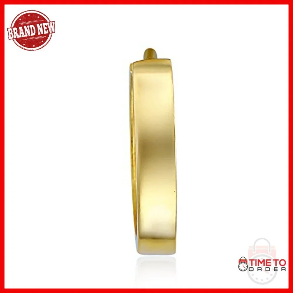 14k Yellow Gold 2.5mm Hoop Huggie Earrings 13mm Polished